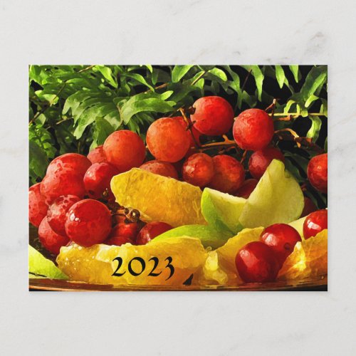 Fruit Ferns with 2023 Calendar on Back Postcard