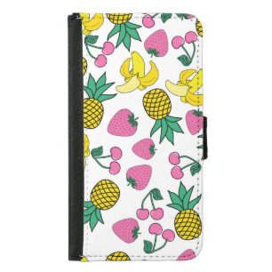 Fruit Fiesta: Bananas, Pineapples, Strawberries Samsung Galaxy S5 Wallet Case