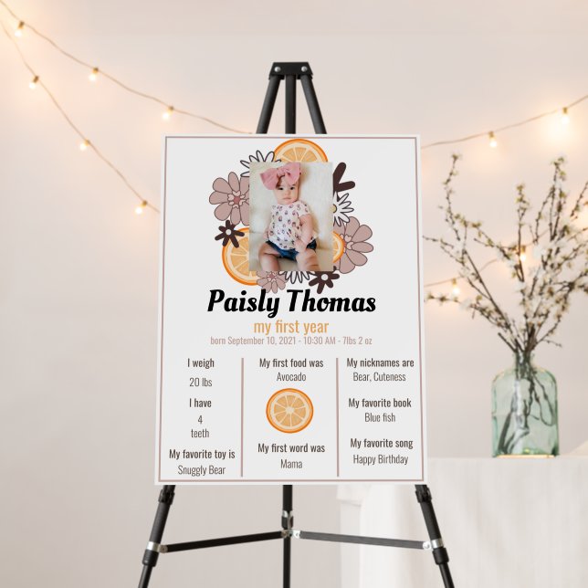 Fruit First Birthday Milestone Foam Board (In Situ (Stand))