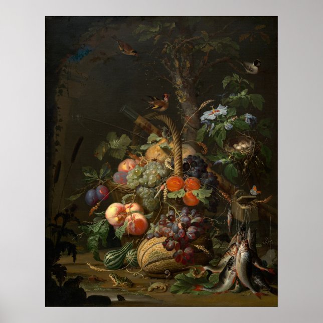 Fruit, Fish, Nest - Abraham Mignon Fine Art Poster (Front)