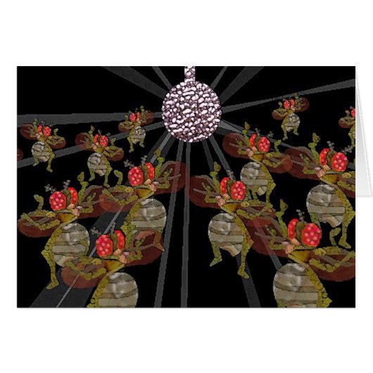 Fruit Flies Dancing Under The Disco Ball Cards (Front Horizontal)