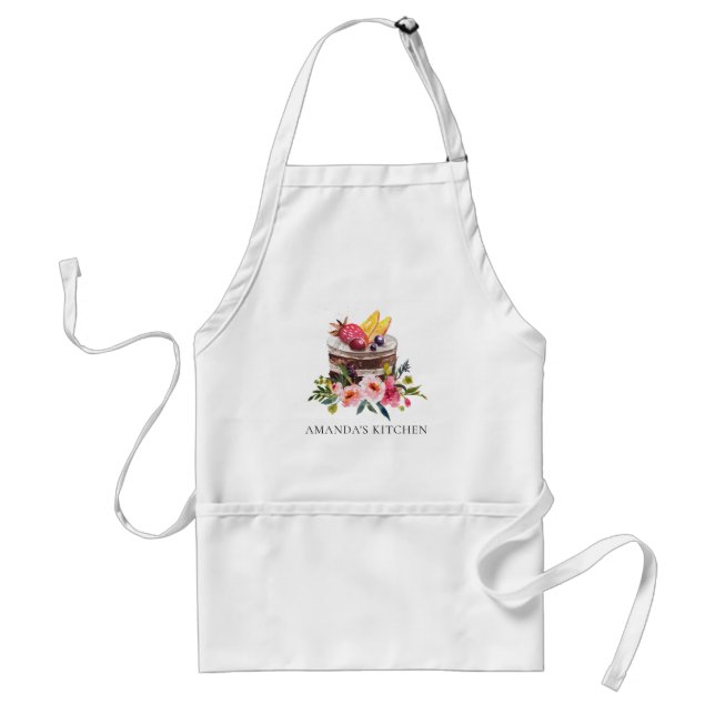 FRUIT FLORAL CAKE PATISSERIE CUPCAKE BAKERY CHEF ADULT APRON (Front)