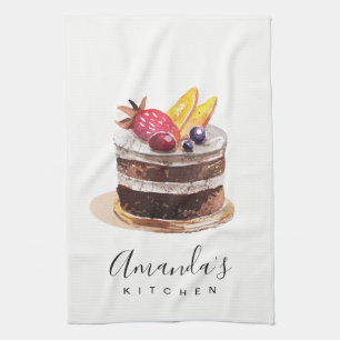 FRUIT FLORAL CAKE PATISSERIE CUPCAKE CHEF BAKERY KITCHEN TOWEL