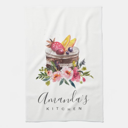 FRUIT FLORAL CAKE PATISSERIE CUPCAKE CHEF BAKERY KITCHEN TOWEL
