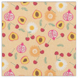 fruit floral cherry pomegranate peach daisy fabric