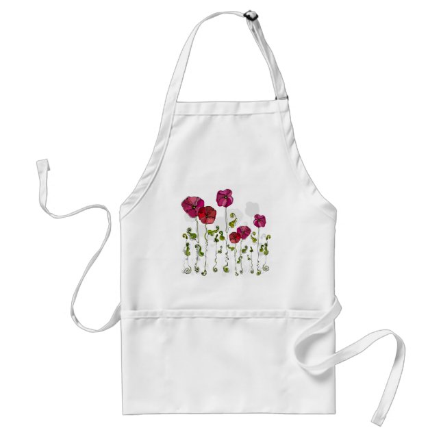 Fruit Flower Cool Cute Girly Retro Floral Adult Apron (Front)