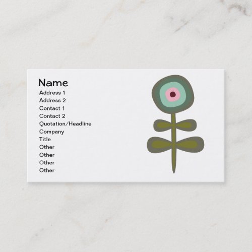 Cute Retro Trees Floral Pattern Business Card Templates