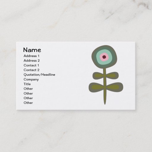 Customizable Cute Retro Trees Floral Pattern Business Card Templates