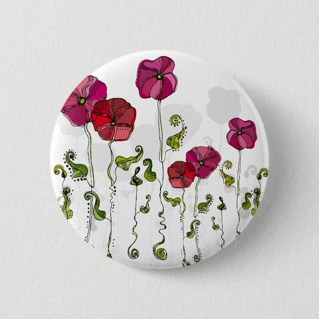 Fruit Flower Cool Cute Girly Retro Floral Button (Front)