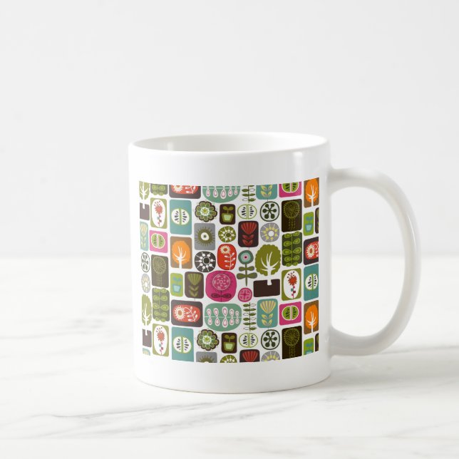 Fruit Flower Cool Cute Girly Retro Floral Coffee Mug (Right)