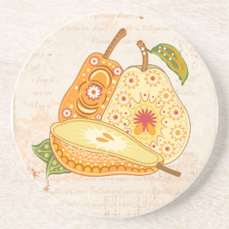 Fruit Flower Cool Cute Girly Retro Floral Drink Coaster
