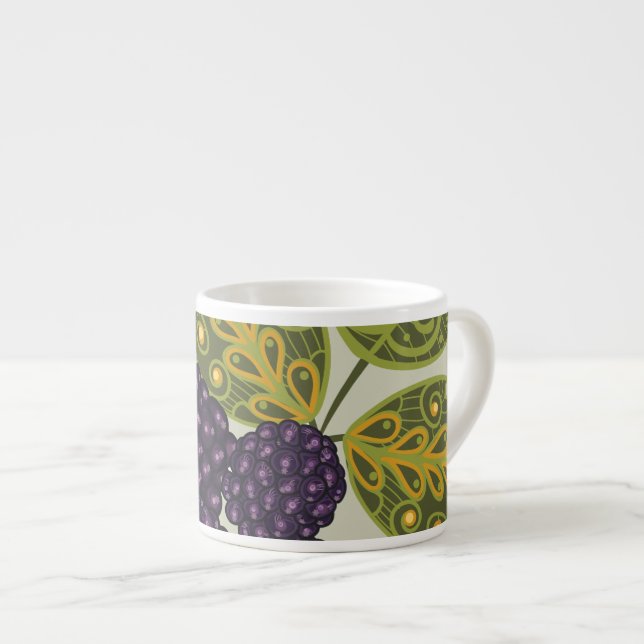 Fruit Flower Cool Cute Girly Retro Floral Espresso Cup (Front Right)