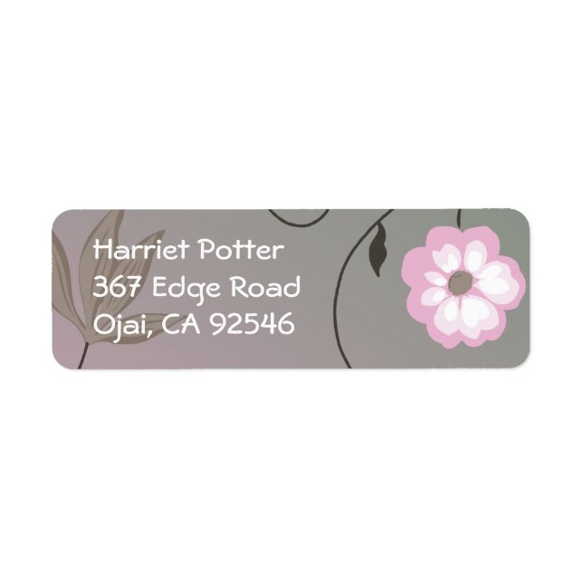 Fruit Flower Cool Cute Girly Retro Floral Label (Front)