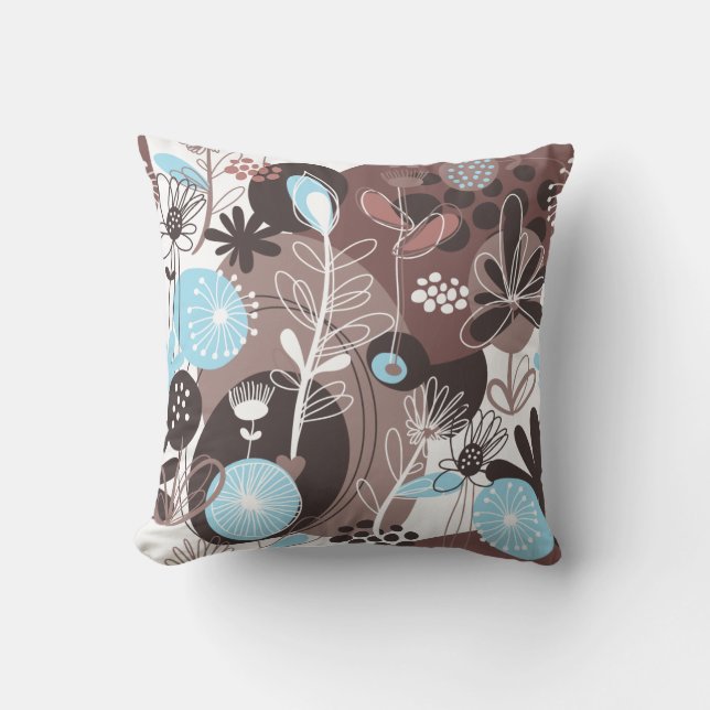 Fruit Flower Cool Cute Girly Retro Floral Throw Pillow (Front)