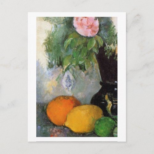 Fruit Flowers Still Life Paul Cezanne Postcard