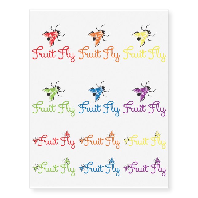 Fruit Fly Temporary Tattoos (Front)