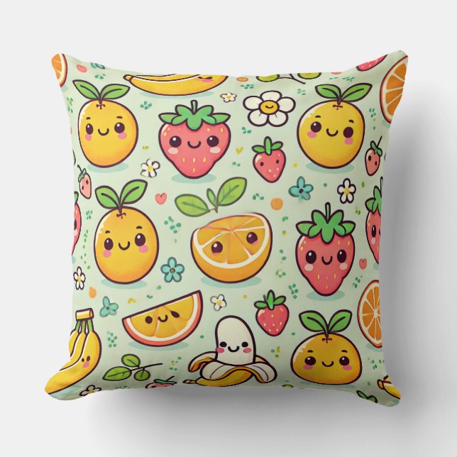 Fruit friends throw pillow (Front)