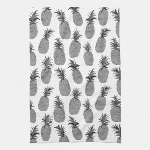 Fruit fun pineapples watercolor kitchen towel