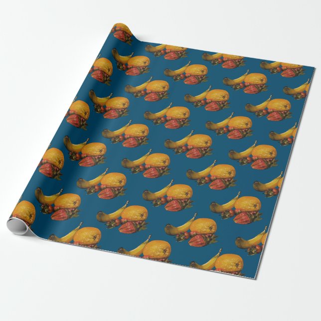 Fruit Gift Wrapping Paper (Unrolled)
