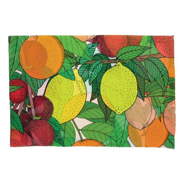 Fruit Hand Drawn Sketch Pattern Pillow Case (Front)