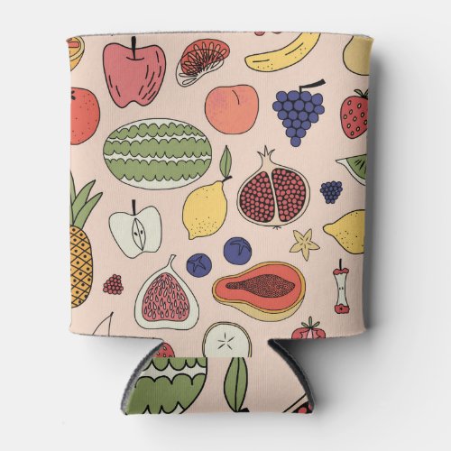 Fruit Hand Drawn Vintage Illustration Can Cooler