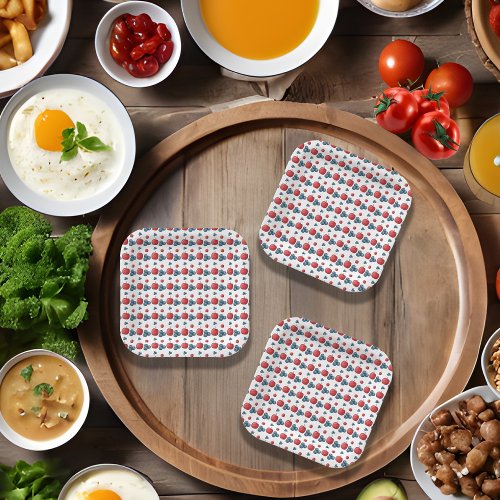 Fruit Harvest Paper Plates Red Apples Blueberries