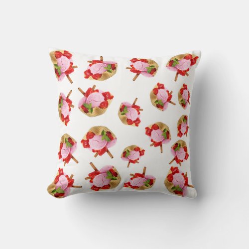 Fruit ice cream pattern throw pillow