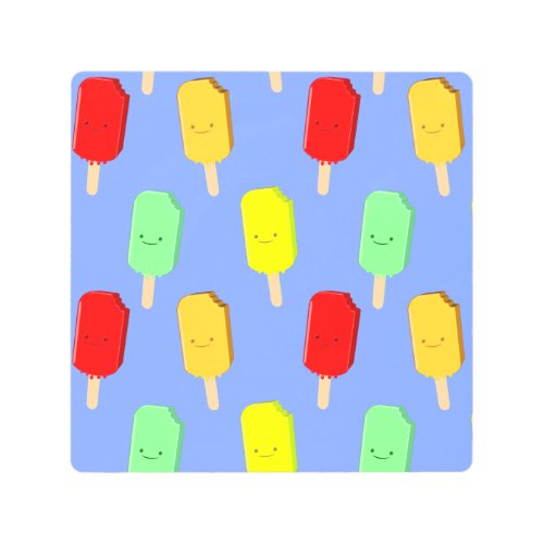 Fruit Ice Pop Pattern Metal Print