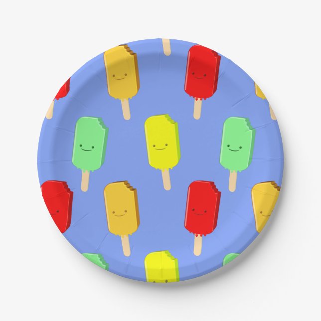 Fruit Ice Pop Pattern Paper Plates (Front)