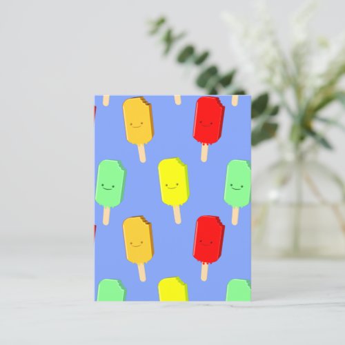 Fruit Ice Pop Pattern Postcard