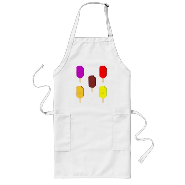Fruit Ice Pops And Chocolate Ice Cream Bar Long Apron (Front)