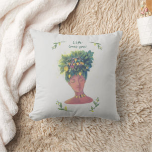 Fruit illustration Valentine's Throw Pillow