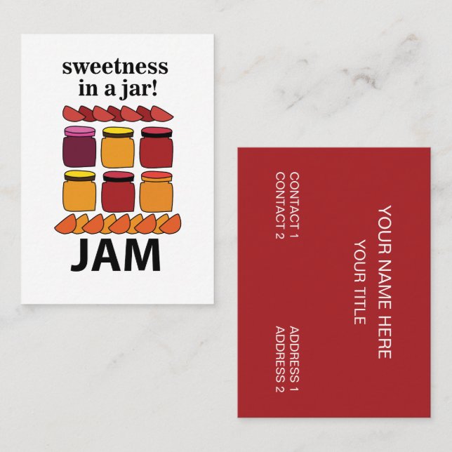 Fruit Jam Sweetness In A Jar Fruit Jam Business Card (Front/Back)