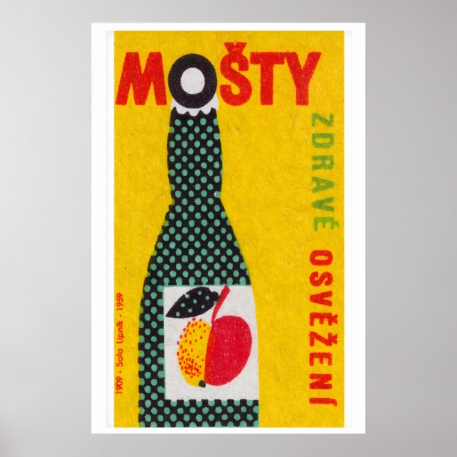 Fruit Juice Bottle - Matchbox Print - Czech Wall (Front)