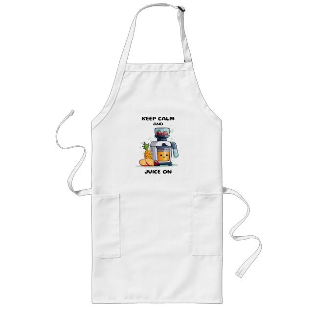 Fruit Juicer Keep Calm And Juice Health Long Apron (Front)
