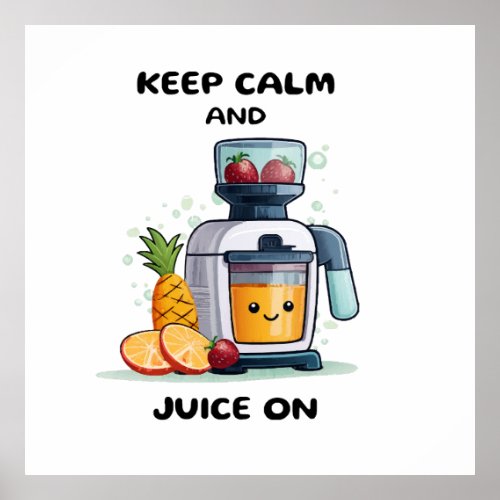 Fruit Juicer Keep Calm And Juice Health Poster