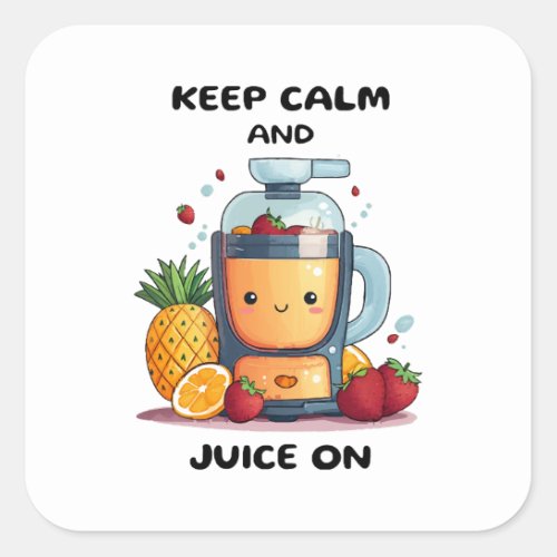 Fruit Juicer Keep Calm And Juice  Health  Square Sticker
