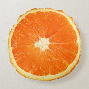 Fruit Juicy Orange Slice Round Pillow