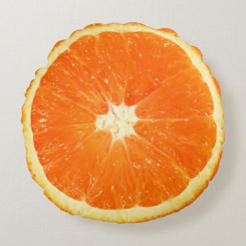 Fruit Juicy Orange Slice Round Pillow