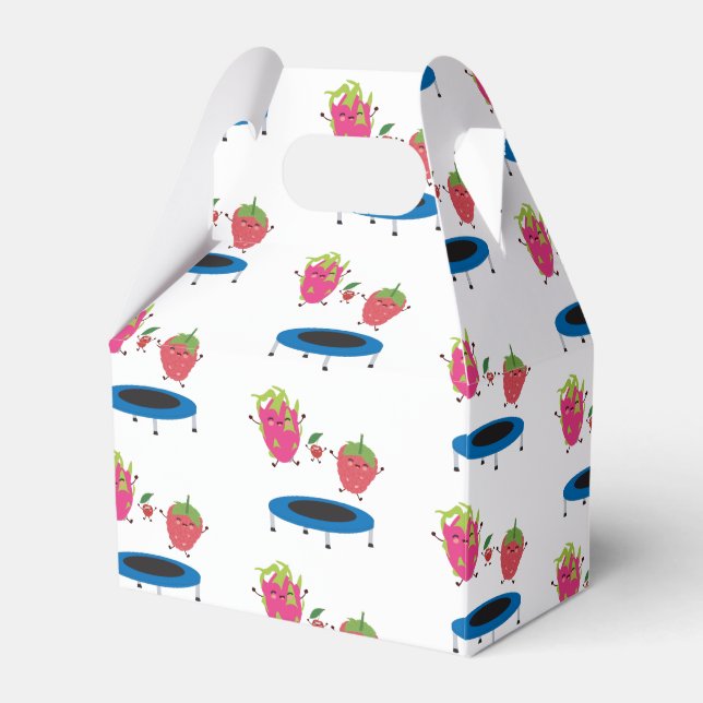 Fruit Jumping On Trampoline  Favor Boxes (Front Side)