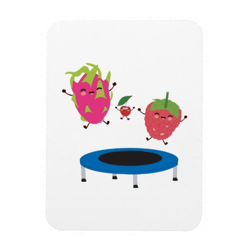 Fruit Jumping On Trampoline Magnet