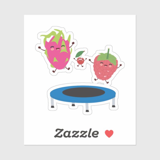 Fruit Jumping On Trampoline Sticker (Sheet)