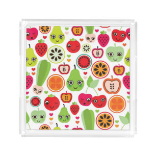 fruit kids illustration apple acrylic tray
