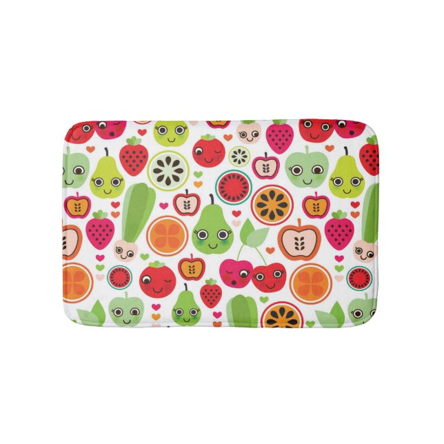 fruit kids illustration apple bathroom mat (Front)