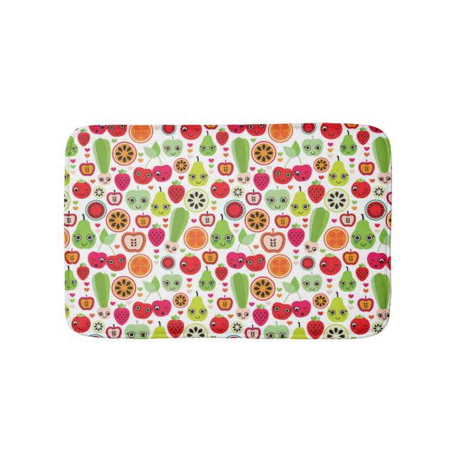 fruit kids illustration apple bathroom mat (Front)