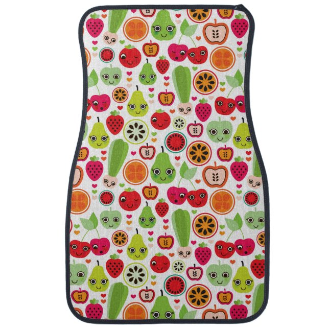 fruit kids illustration apple car floor mat (Front)