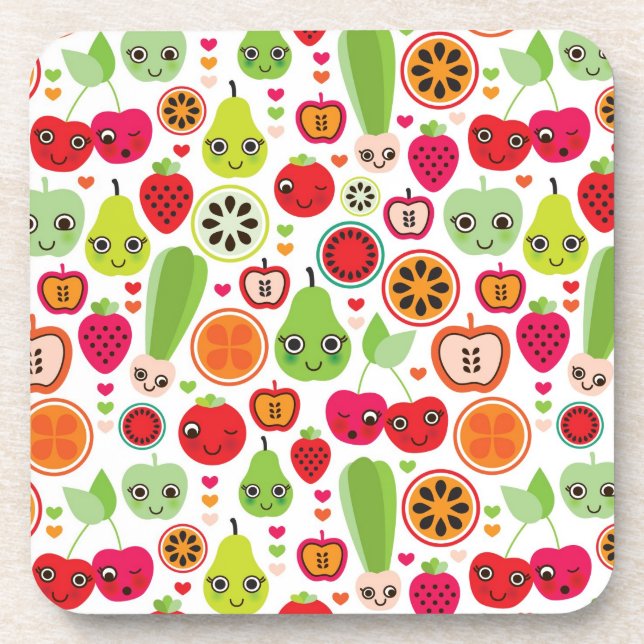 fruit kids illustration apple coaster (Front)