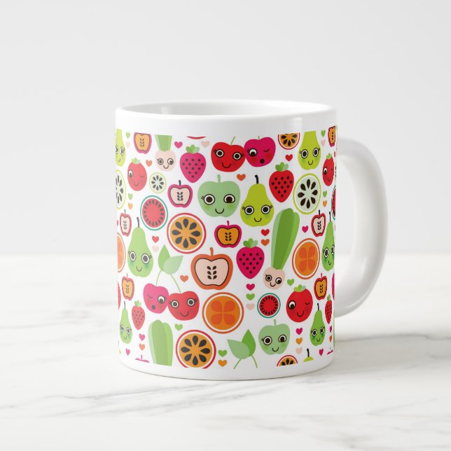 fruit kids illustration apple giant coffee mug (Front Right)