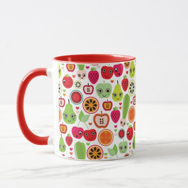 fruit kids illustration apple mug (Left)