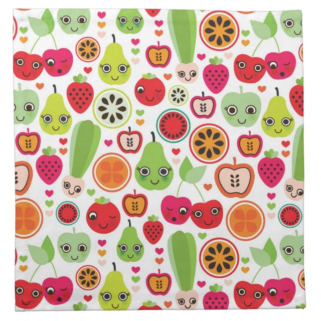 fruit kids illustration apple napkin (Front)